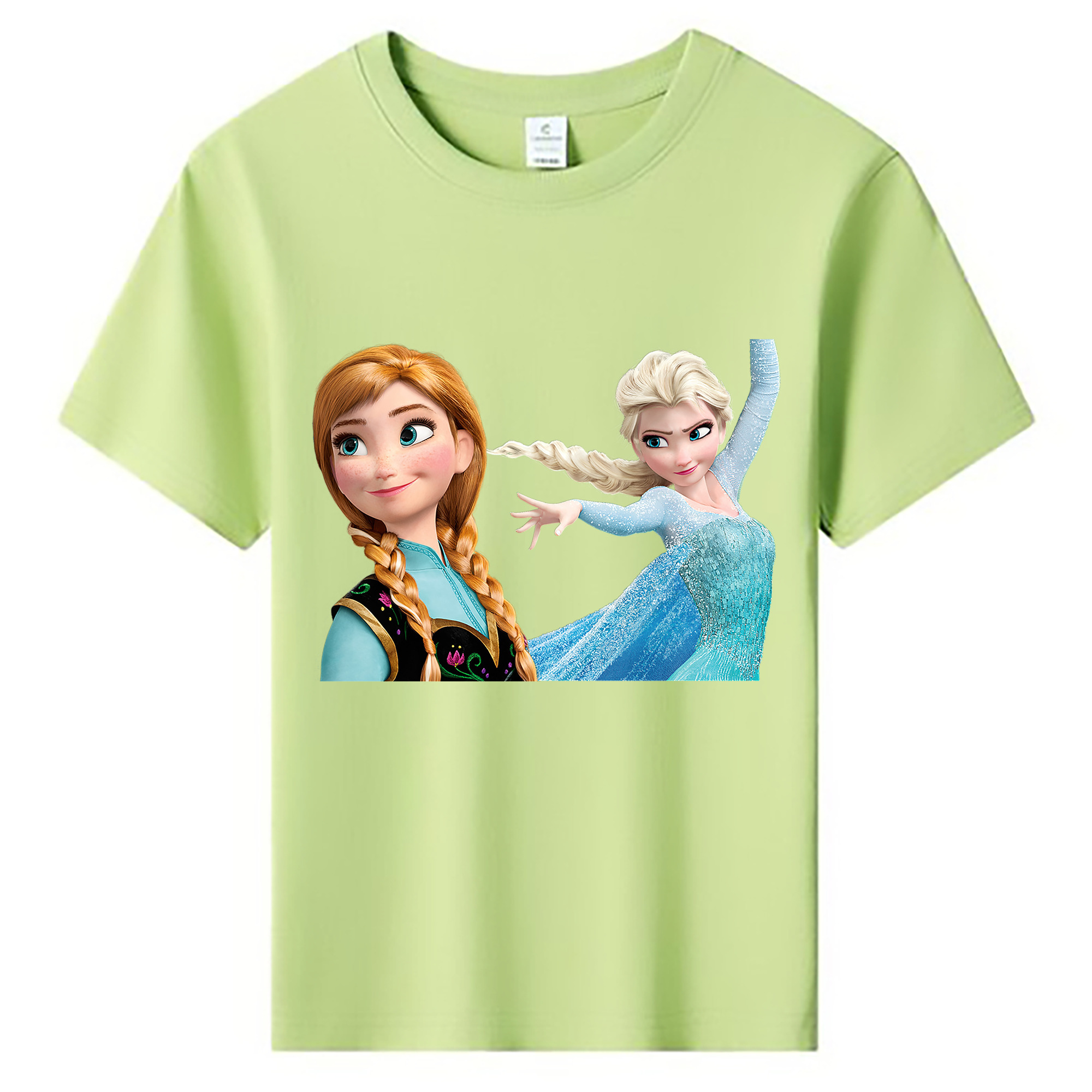 （画像用） アナと雪の女王 アンナ エルサ Frozen Anna Elsa 綿100％キッズTシャツ（フロントプリント）